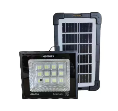 Reflector Exterior DE 100 WATTS Con Panel Solar Y Control Remoto